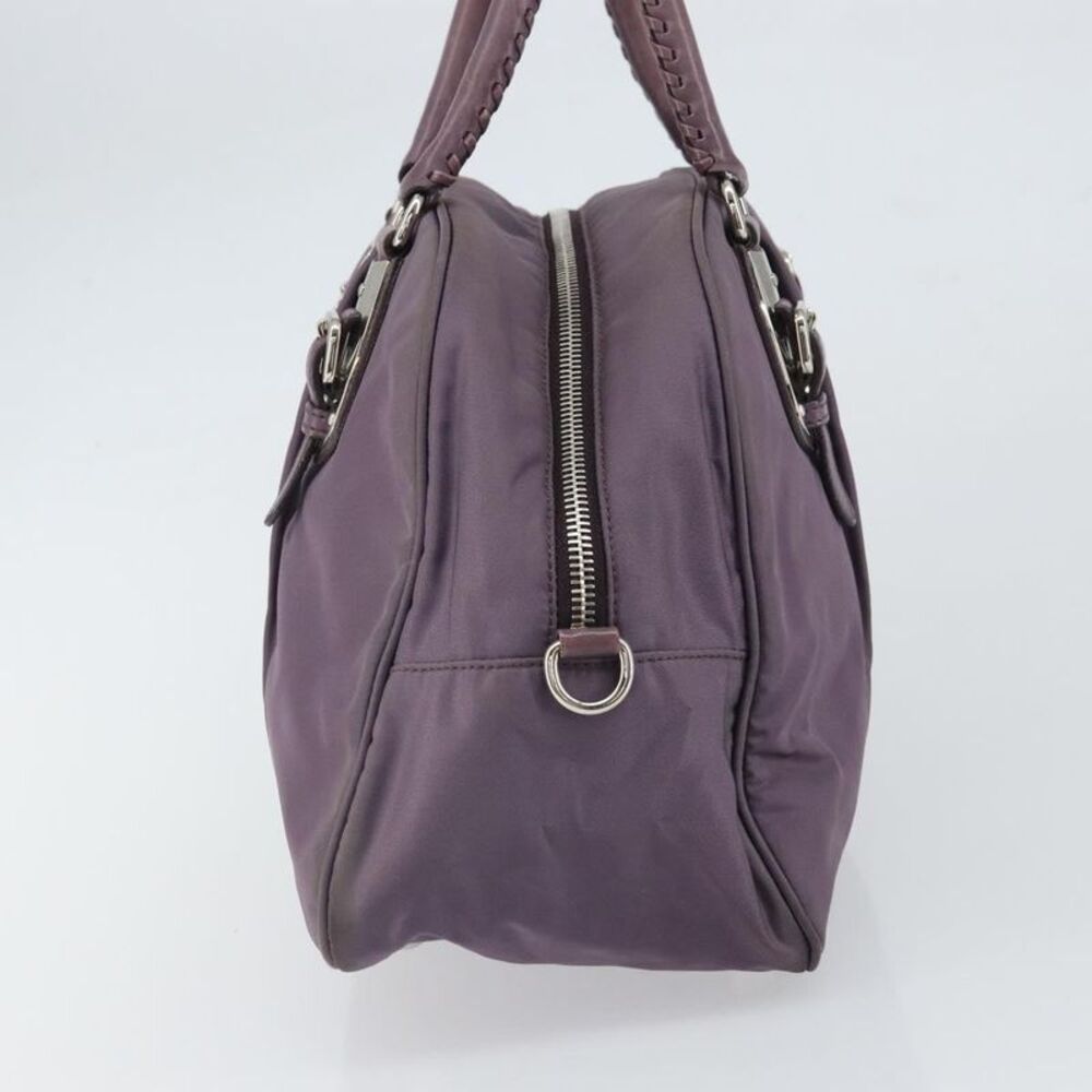 Prada Buckle Dome Satchel Tessuto Purple Nylon Handbag - Picture 3 of 16